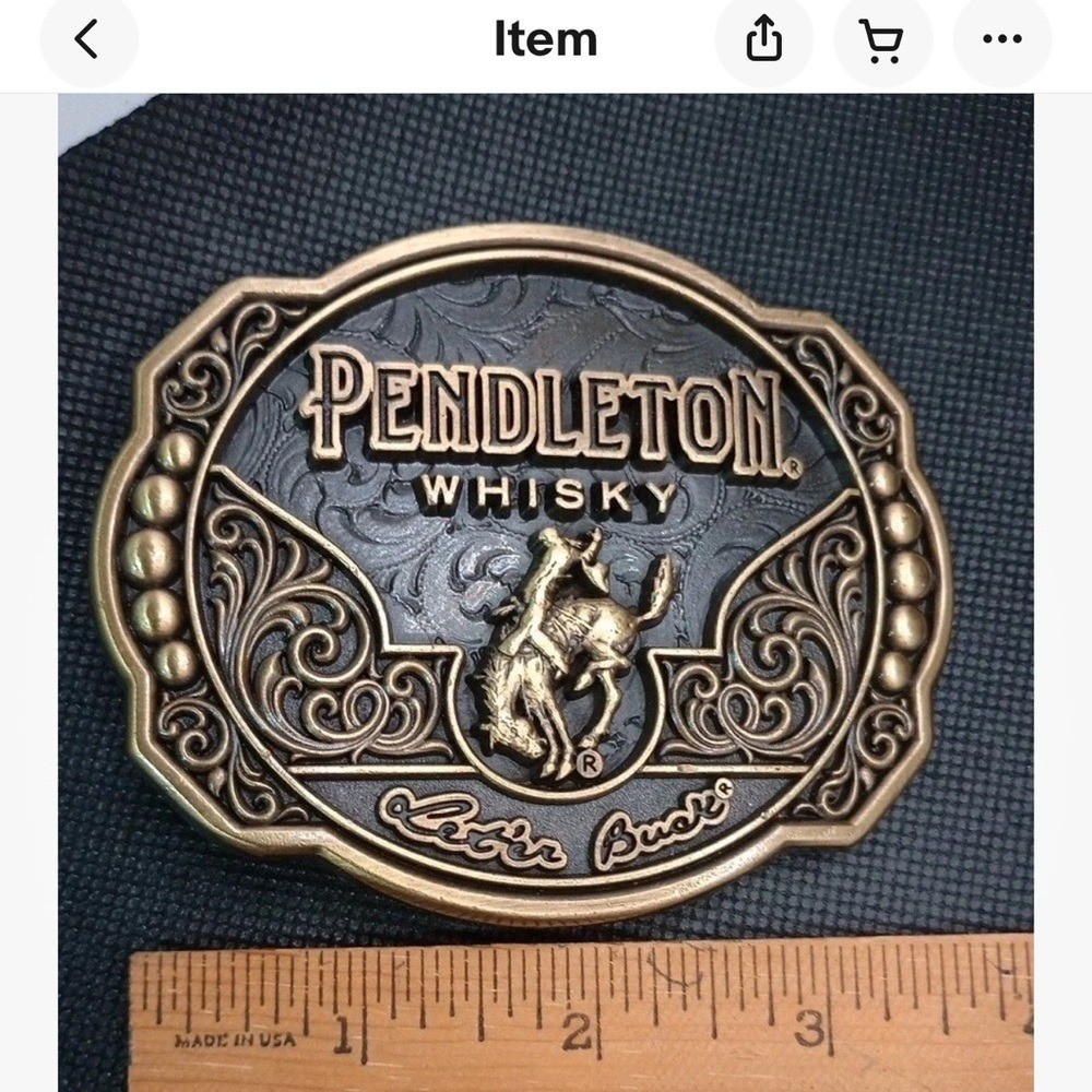 Pendleton Whisky 2024 « Let&rsquo;ter Buck » Limited Edition Gold and Black Belt Buckle