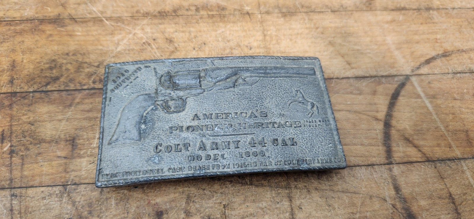 Vintage Belt Buckle Colt 44 Cal Model 1860 Army America&rsquo;s Pioneer Heritage