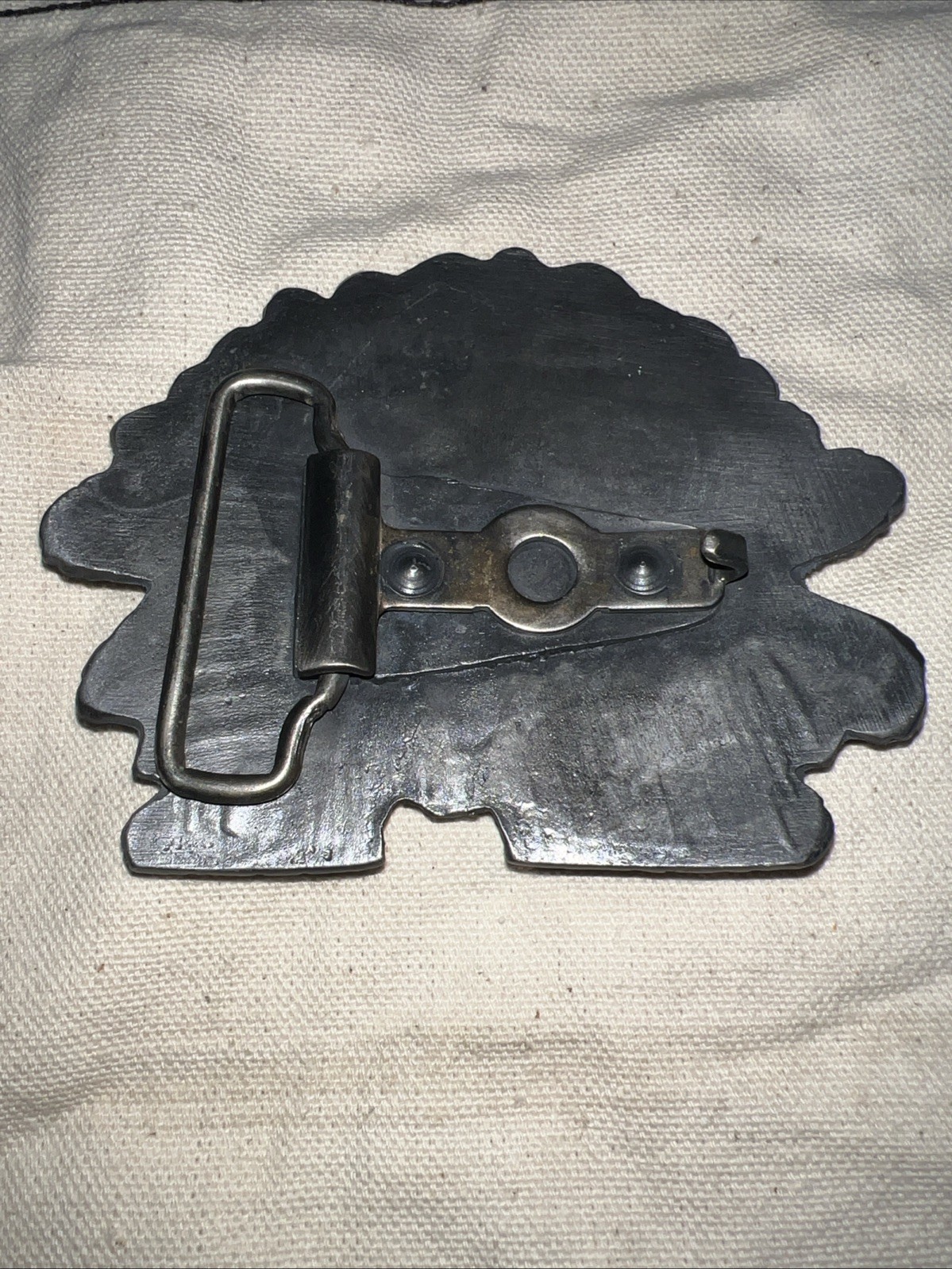 Vintage 80s Native American Brass Belt Buckle