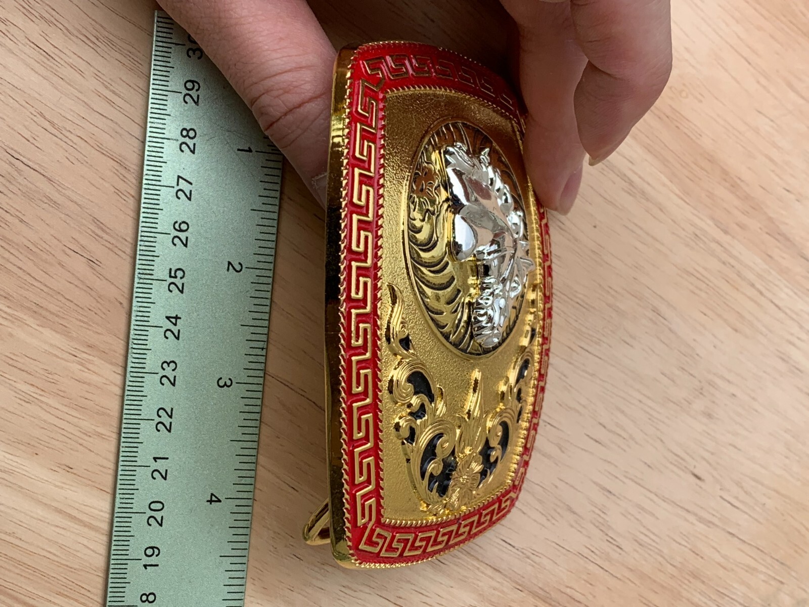 Western Buckle Gold Silver Red Horse Head Buckle Cowboy 2 » Hebillas Vaqueras