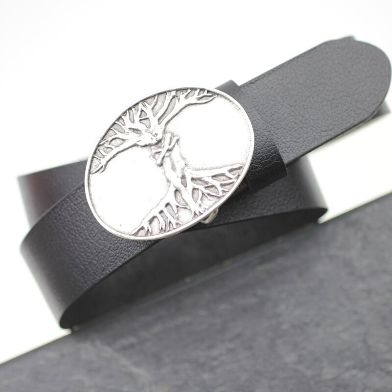 Oval Tree of Life Belt Buckle – Two Lovers as Tree of Love