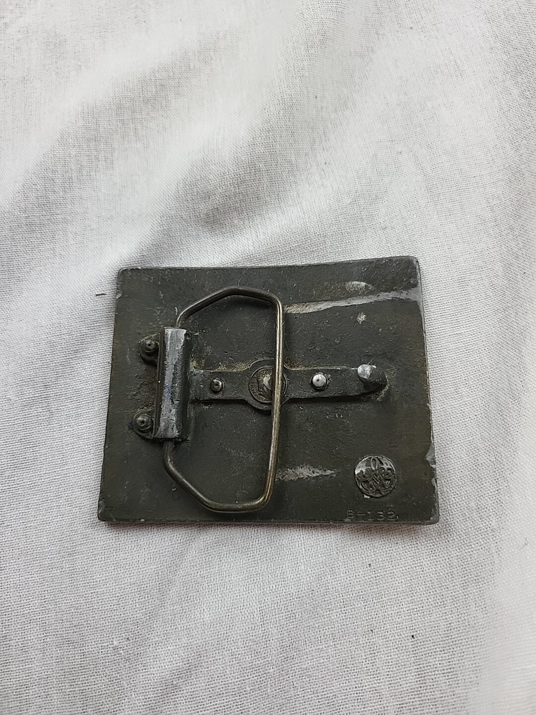 Bergamot Brass Works Belt buckle B-132 Flag American History From 70s S~70x60mm