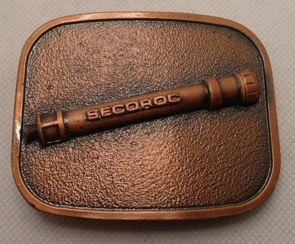 SECOROC Brass Belt Buckle (3 1/8&Prime; X 2 1/2&Prime;) Mining & Oil Field; Men&rsquo;s Accessory