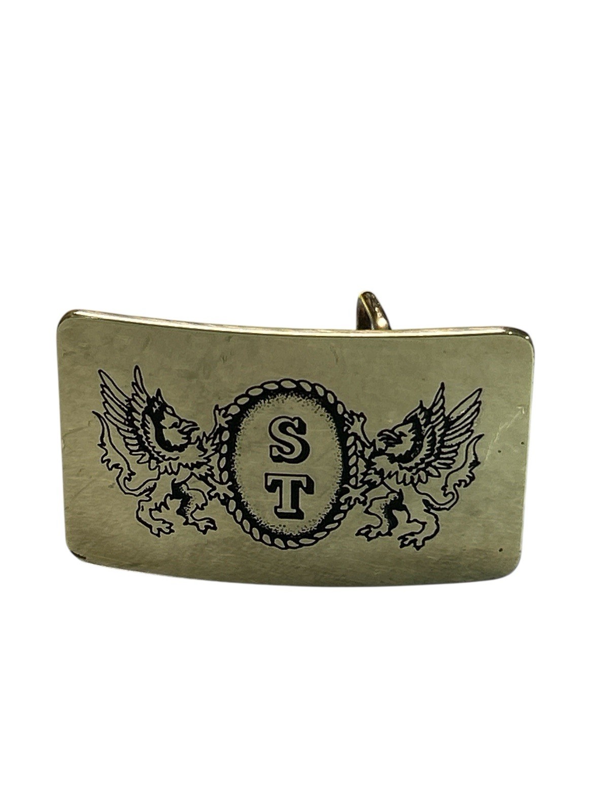 Dragon Brass Belt Buckle Western Cowboy With Initials ST Engraved