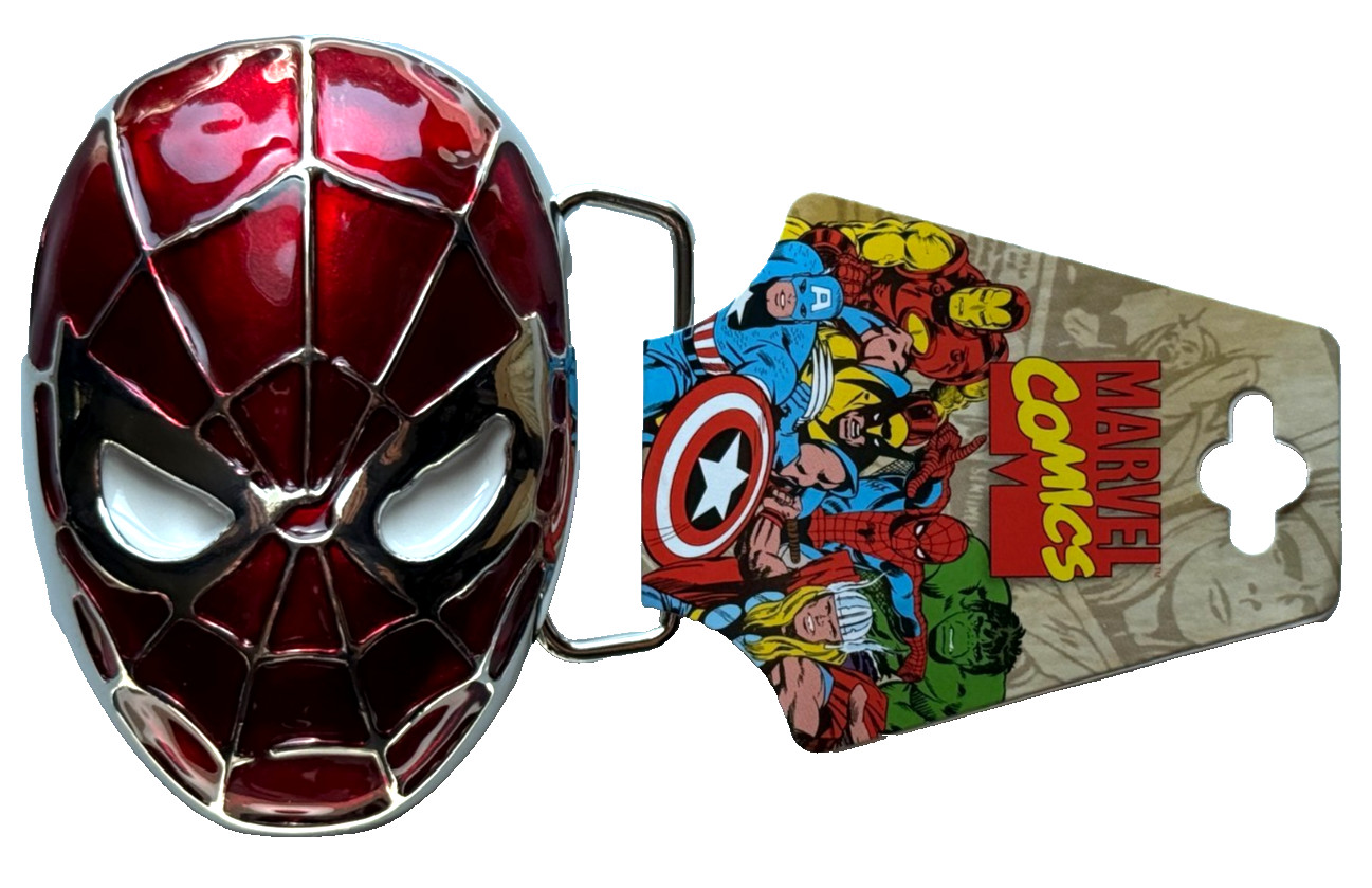 SPIDER-MAN « 3D Face » Marvel Comics Licensed Belt Buckle – Makes a great gift!