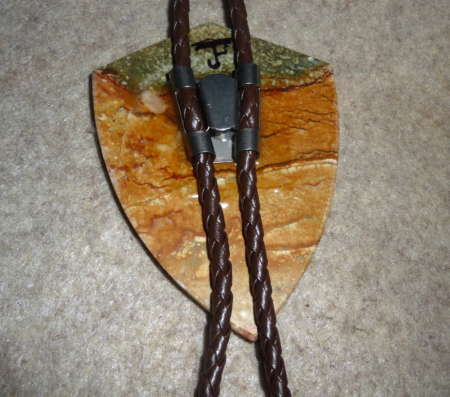 Handcrafted Buckle & Bola set Owyhee stone Green & Brown Natural stone