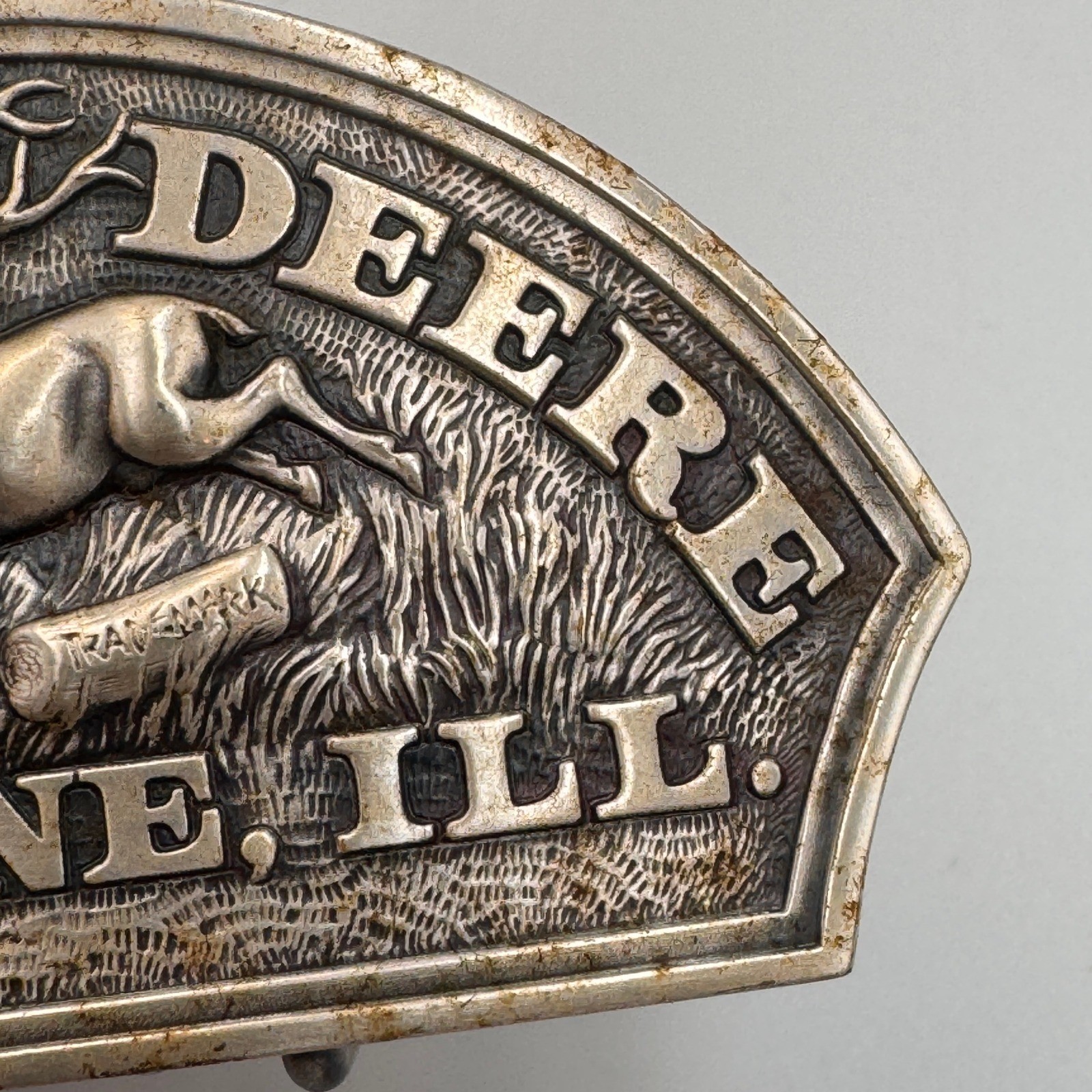 Vintage 1983 John Deere Belt Buckle 1876 Historical Trademark Moline Illinois