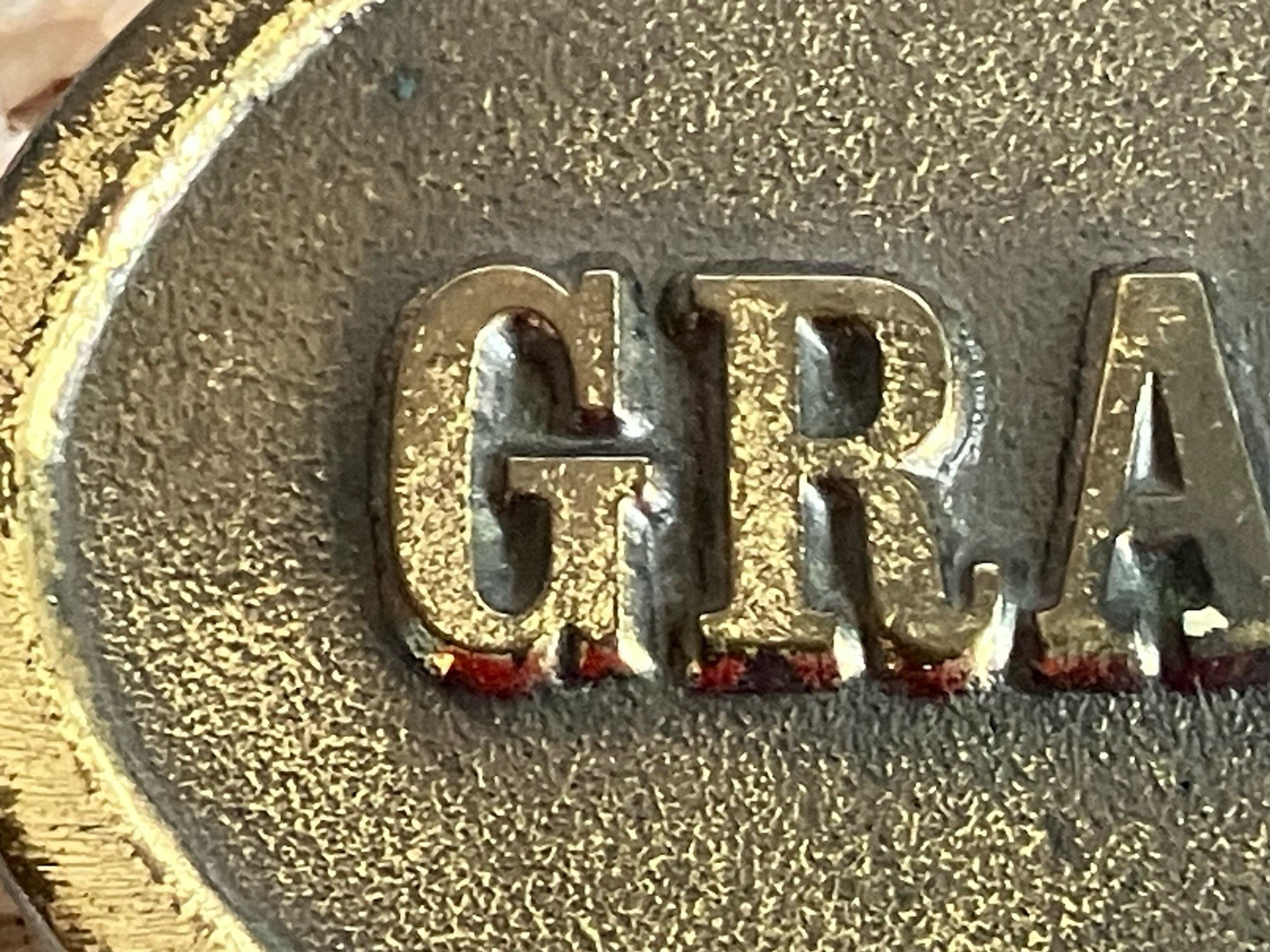 Vintage 1982 The Great American Buckle Co. USA Brass Oval Grandpa Belt Buckle