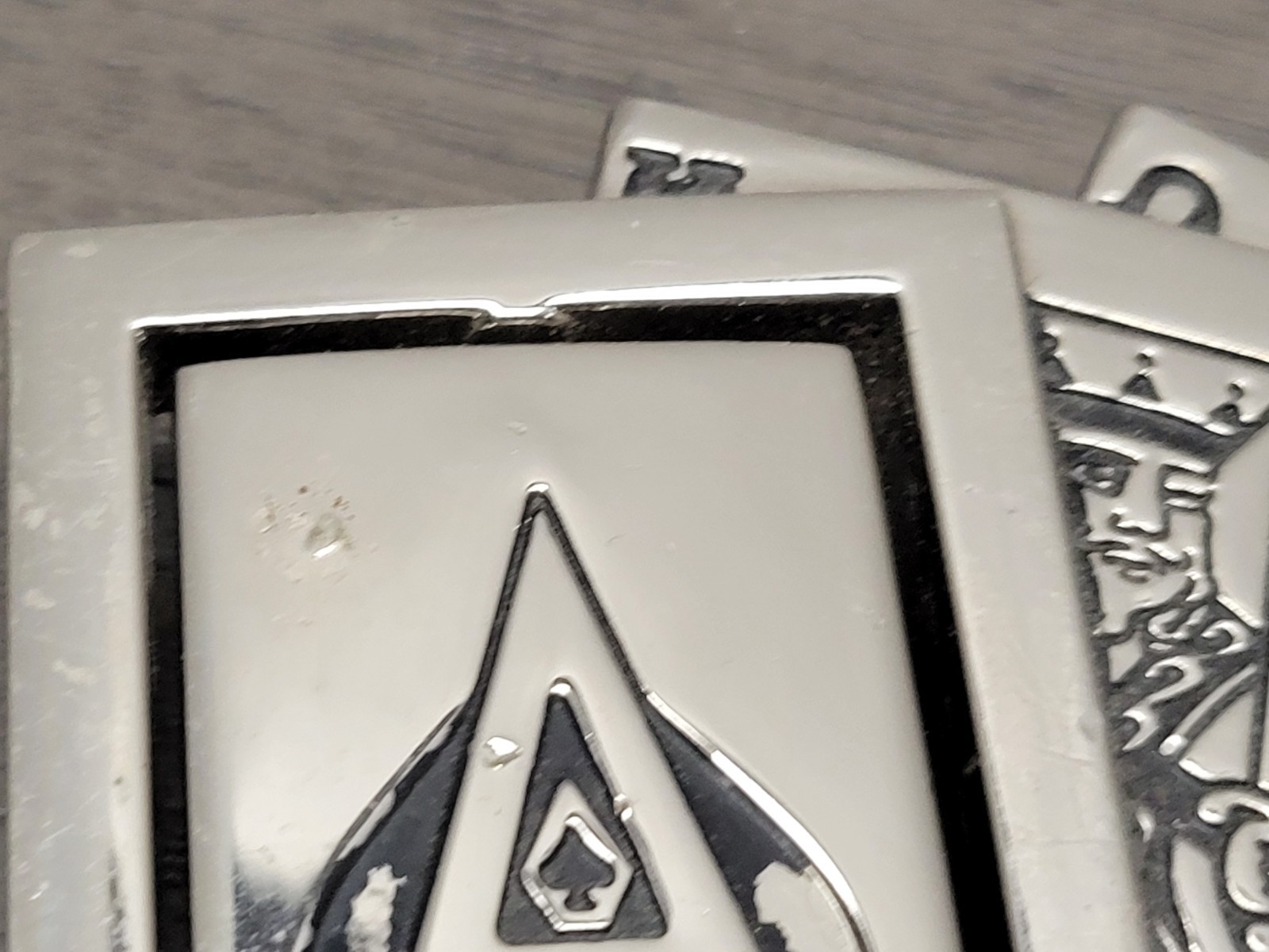 Belt Buckle Poker Royal Flush with Revolving Ace, Metal, Westside CA