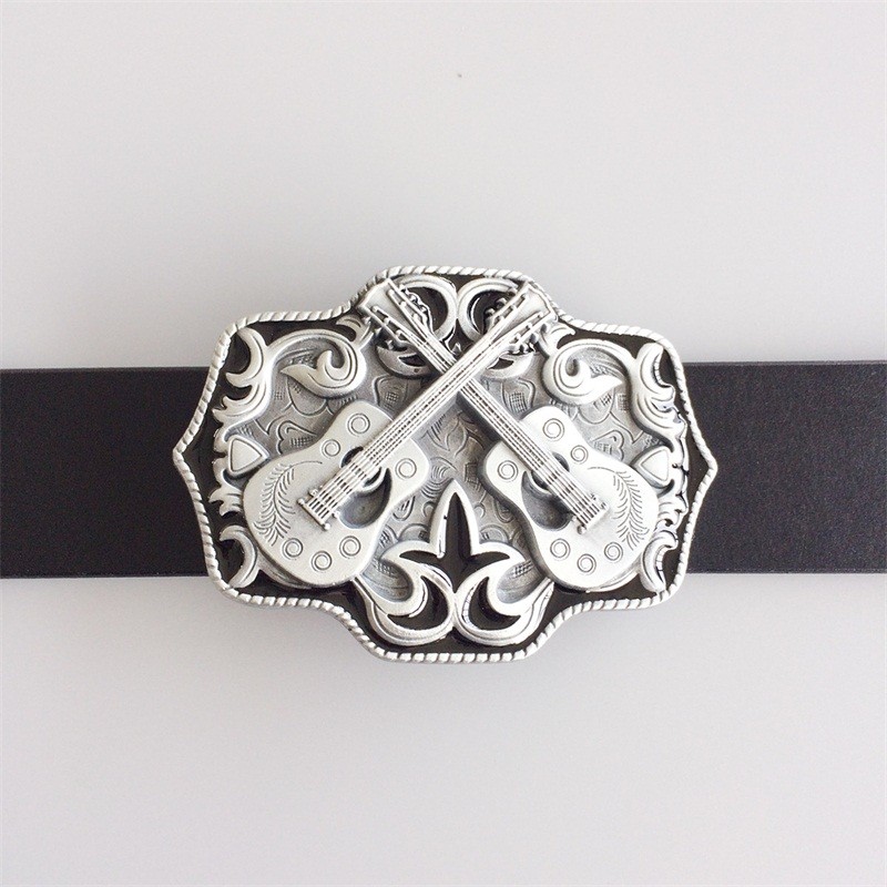 Western Zinc alloy Leather Belt Buckle Guitar Country Music Hot Shape Pattern