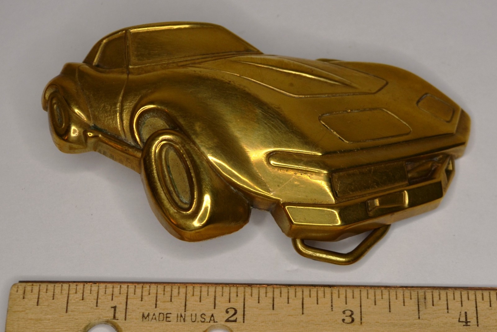 1978 CORVETTE BRASS METAL BELT BUCKLE 6065 BARON BUCKLE