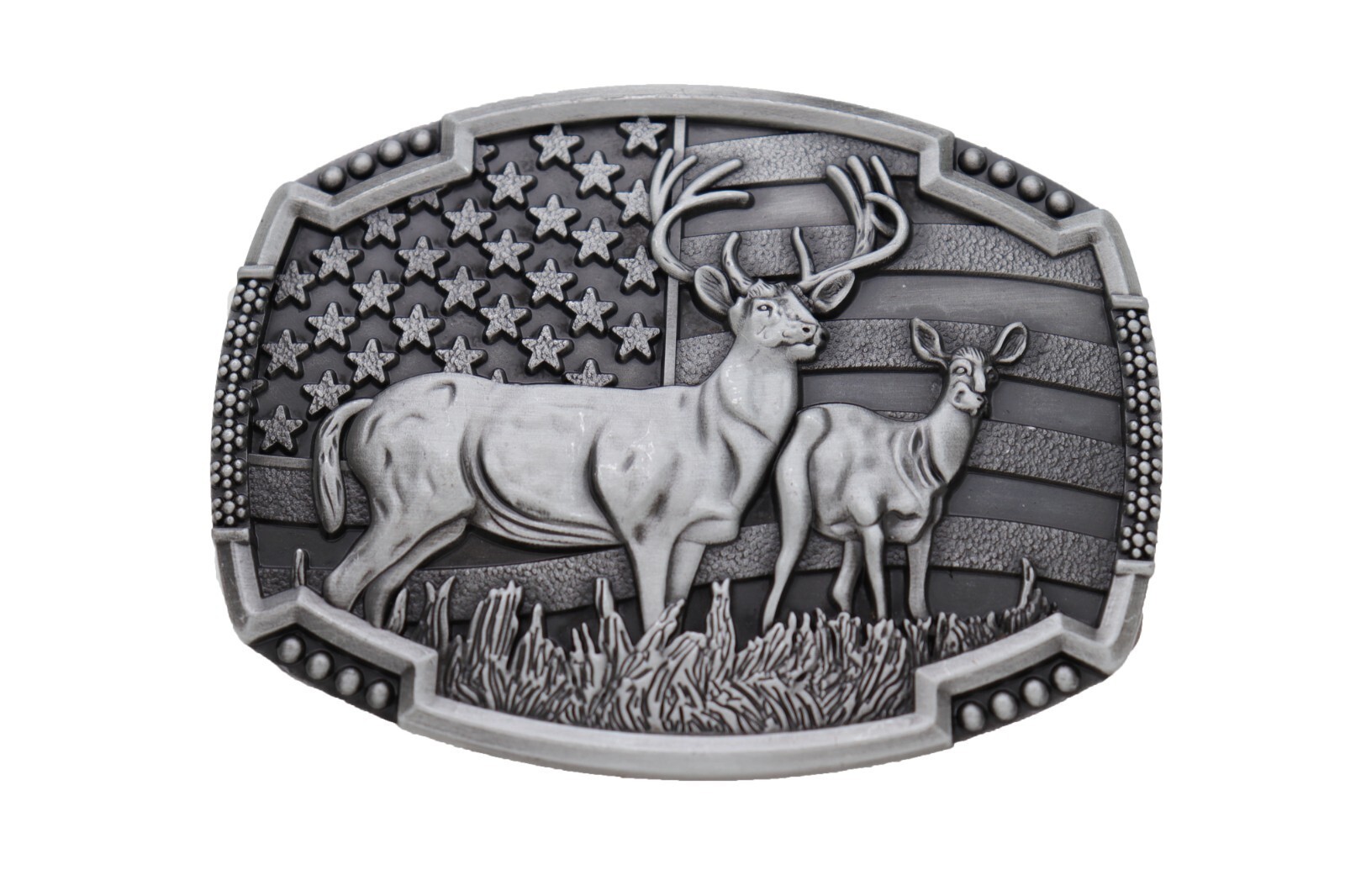 Men Silver Metal Cowboys Belt Buckle Deer Nature Hunter Western Fashion Jewelry