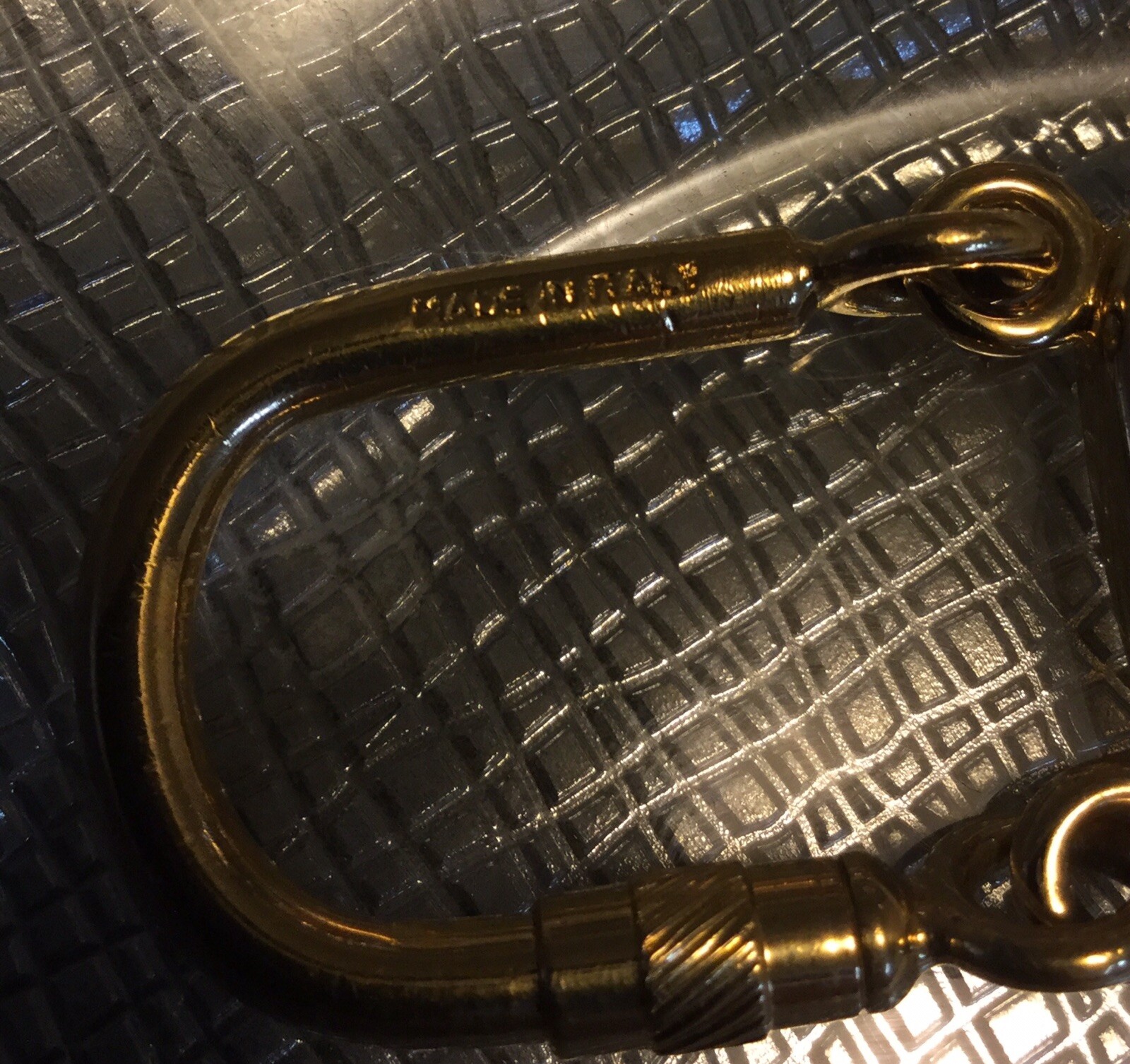 Authentic Salvatore Ferragamo Keychain Gold Tone. Made In Italy.