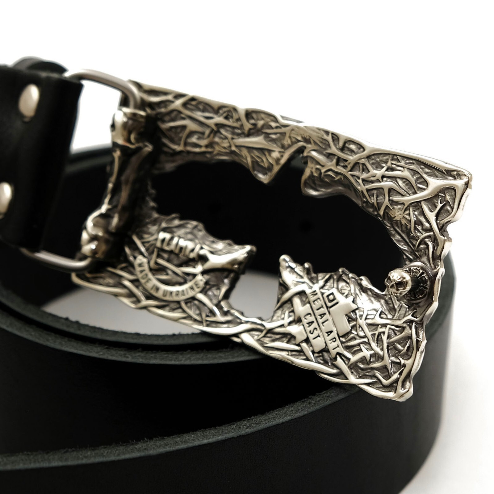 German silver belt buckle Crow, Handmade belt buckle, Mythical black bird buckle