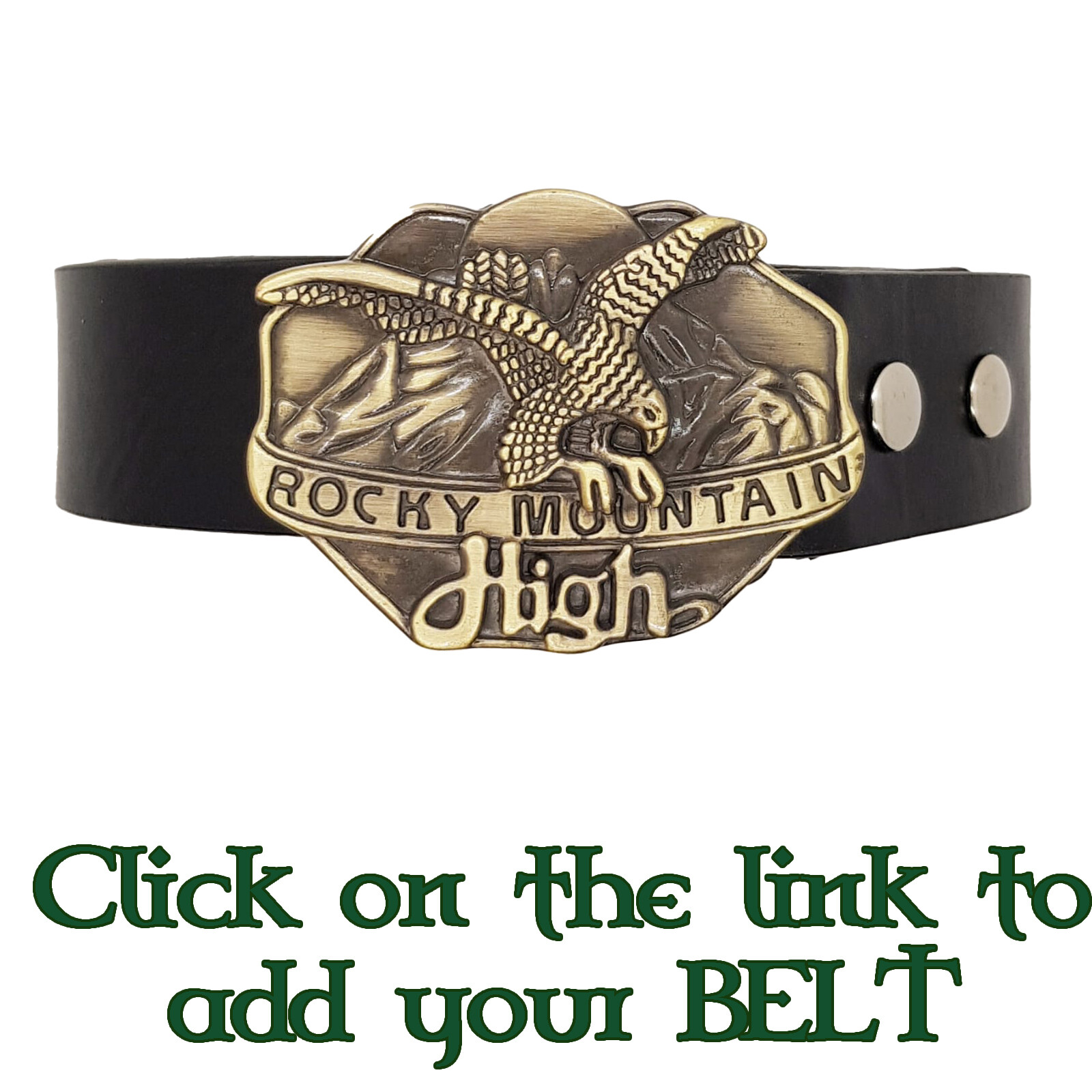 Western Golden Eagle Belt Buckle Biker American Cowboy Rocky Mountain High