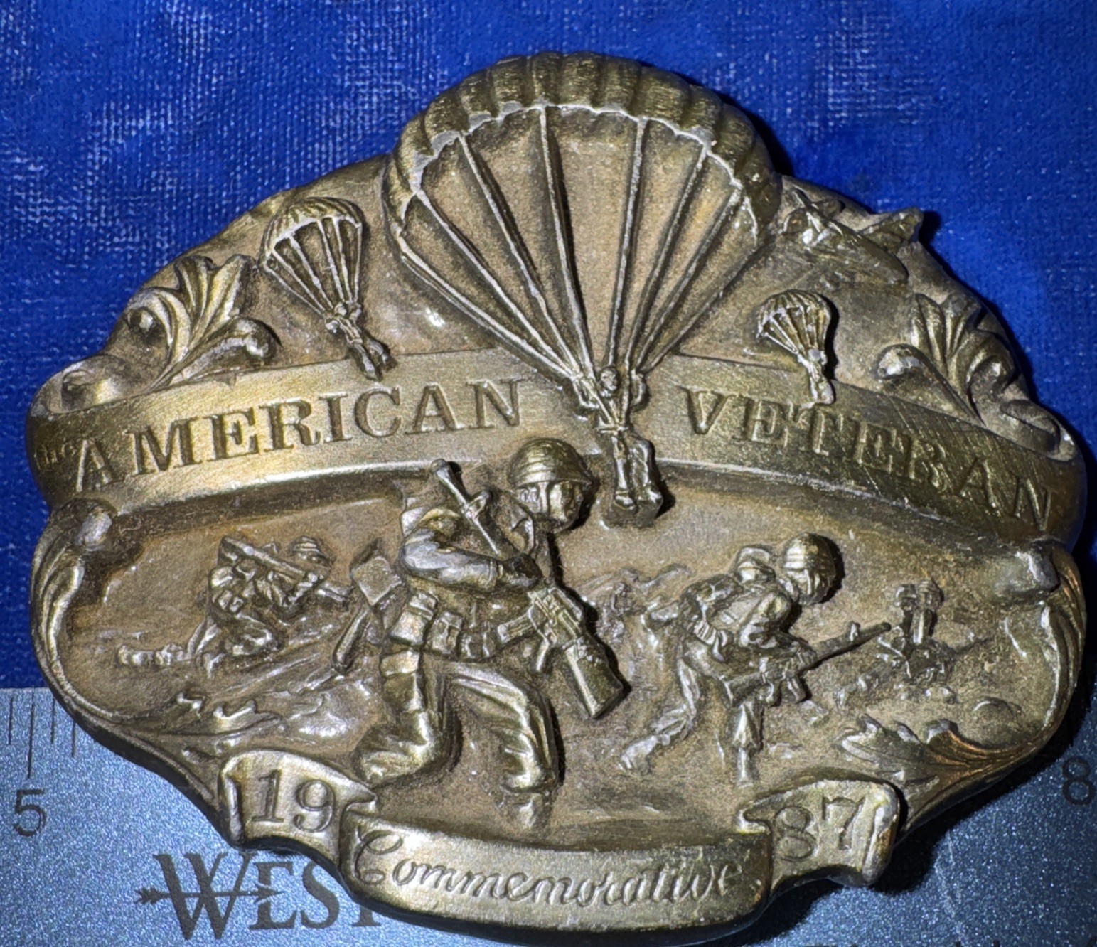 SISKIYOU THE AMERICAN VETERAN COMMEMORATIVE BELT BUCKLE 1987 LIMITED ED.186/2500