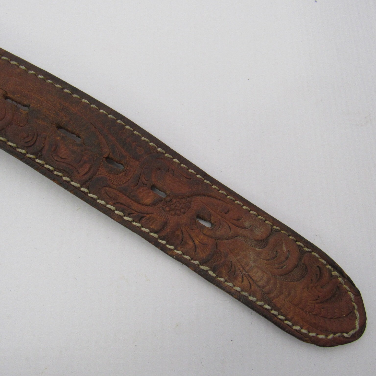 Vintage Tony Lama German Silver Belt Buckle and leather Belt