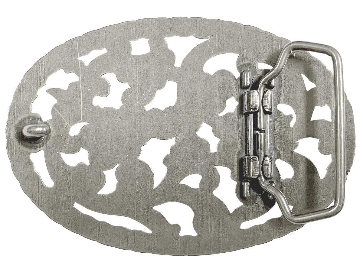 HA0131-LASRP Antique Flower Engraved Buckle fits 1-1/2&Prime; Wide Belt