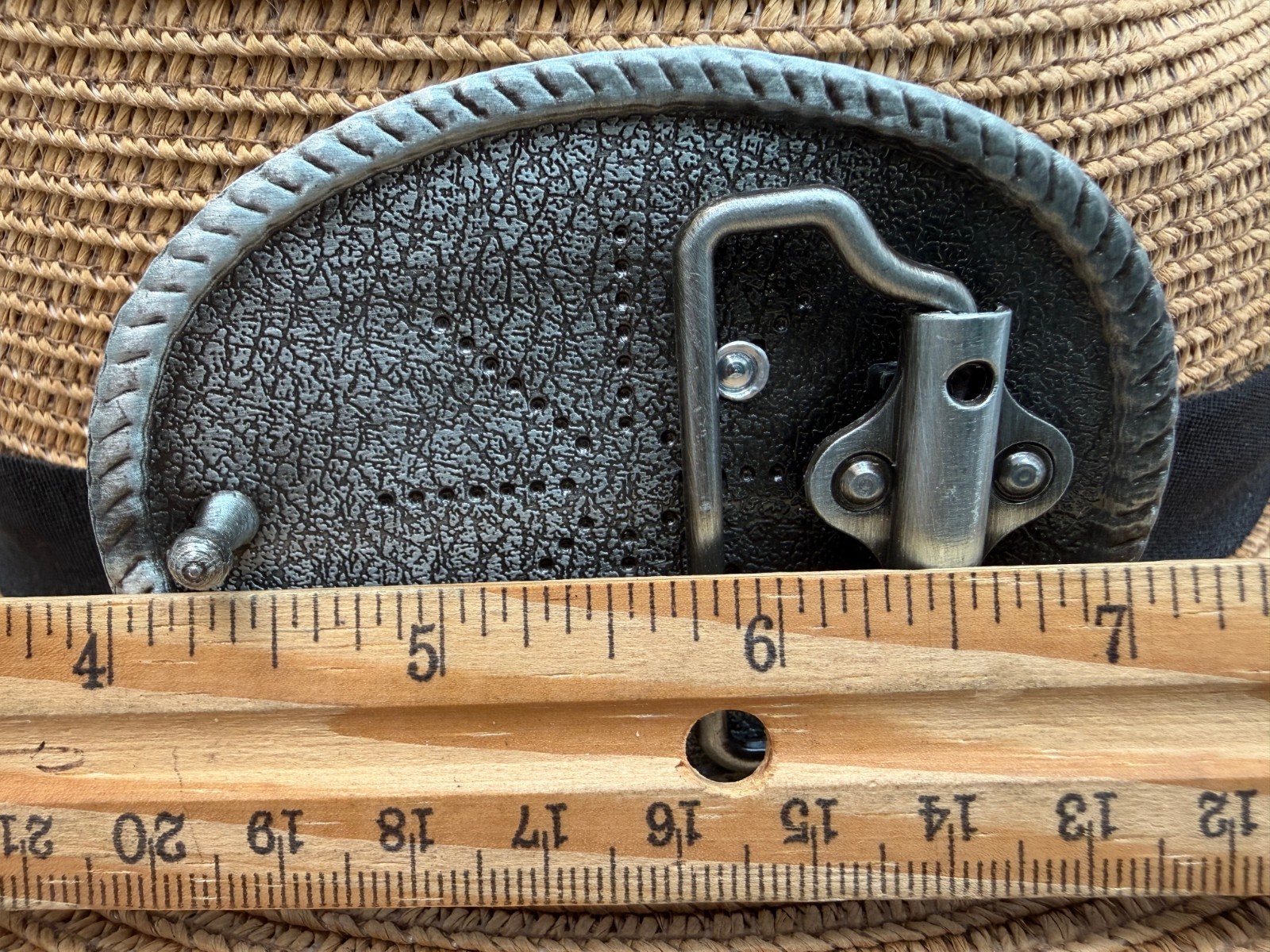 Western Cowboy Antique Engraved Initial K Rope Edge Oval Belt Buckle