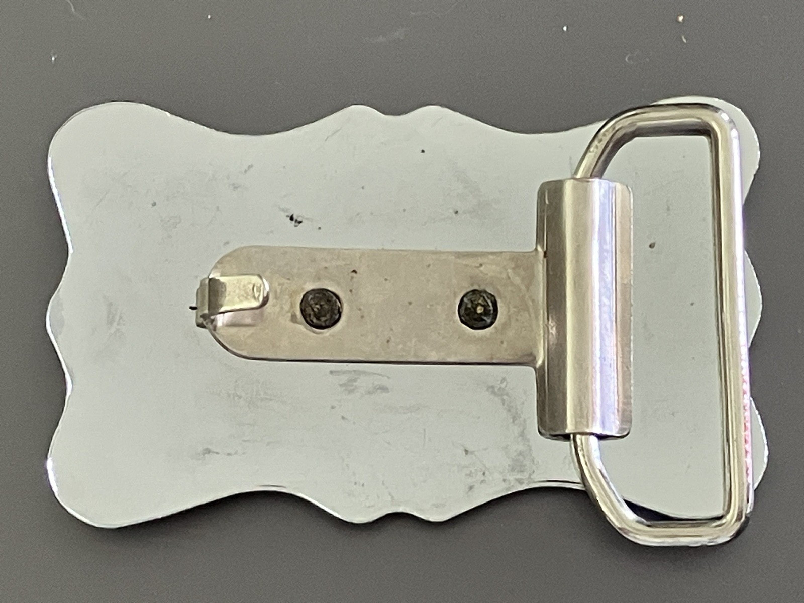 Western Silvertone Buckle Horse Cowboy Horseshoe Stars.
