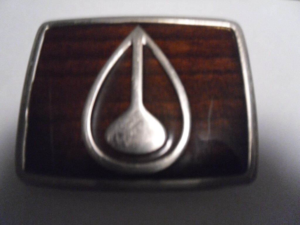 NIXON BROWN WOOD GRAIN SILVER METAL SKATER BELT BUCKLE