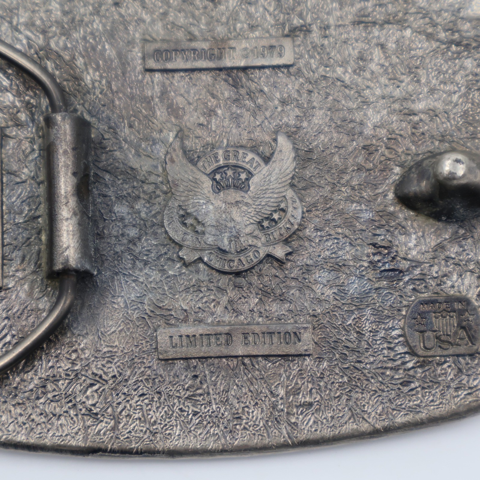 The Great American Buckle Co Pig Belt Buckle OS Blue Hogs Are Beautiful 1979