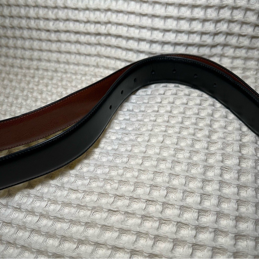 Perry Ellis Leather Belts Black and Brown with Sleek Metal Buckles