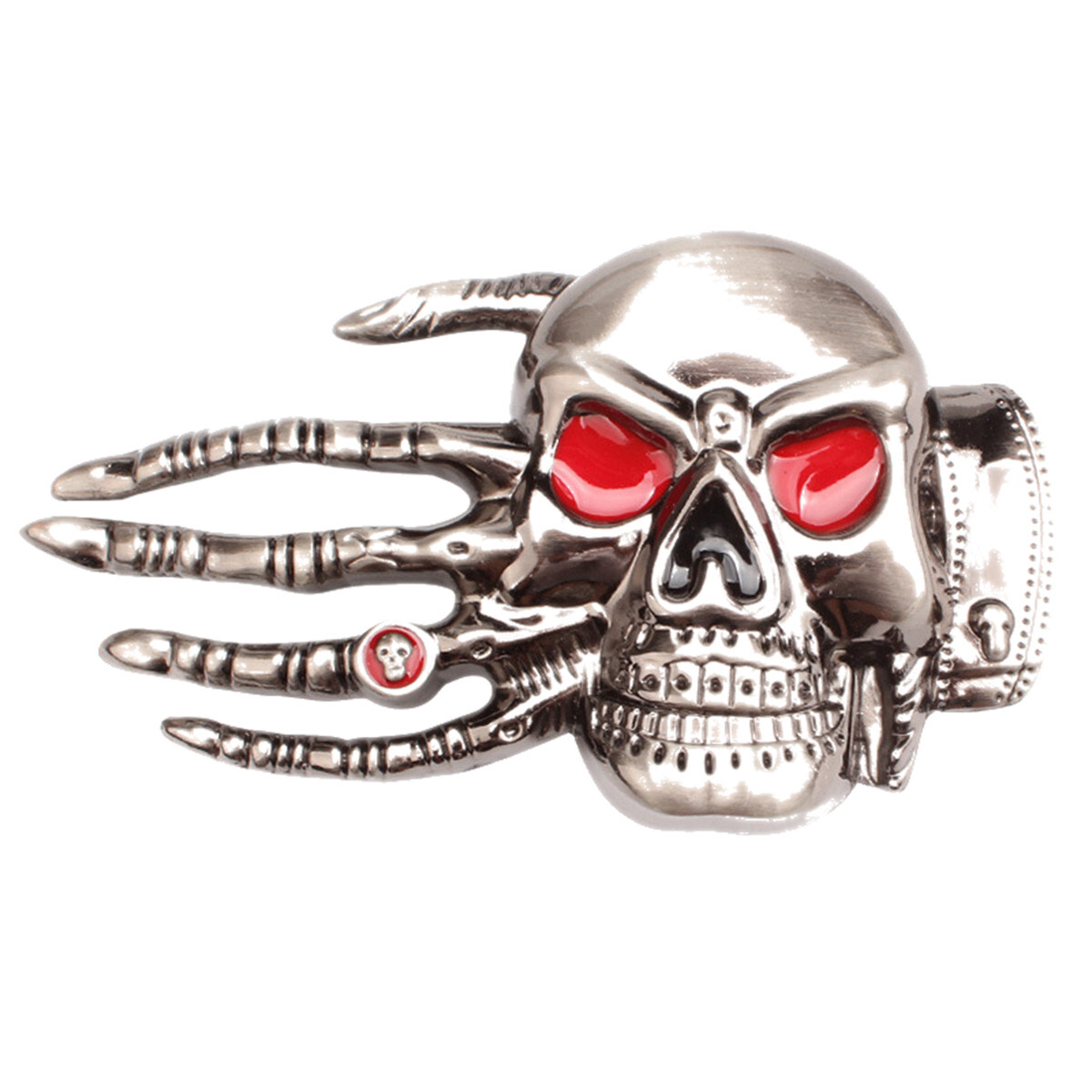 Hand and Skull Belt Buckle Western Cowboy Cowgirl Motorcyclist Pirate (HND5M)