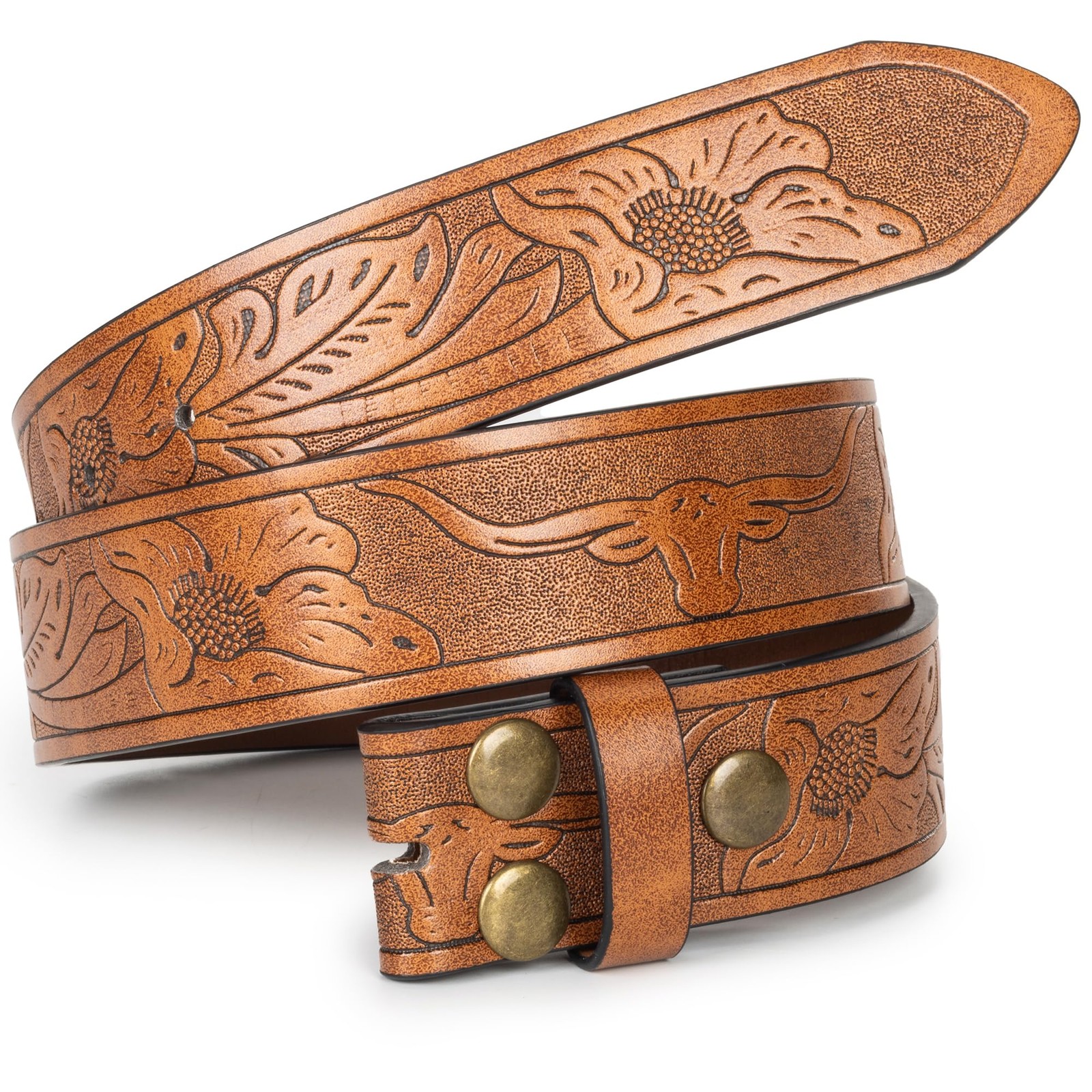 IZUS Classic Retro Belt Strap 47&Prime;Belt for 36&Prime;-40&Prime; waist, Brown-western