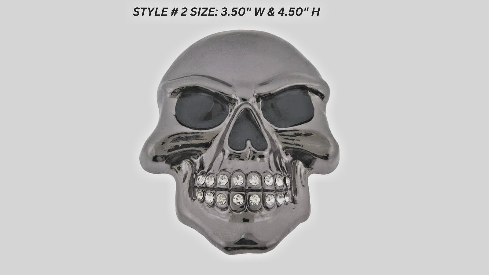 Skull Belt Buckle Grill Gunmetal Gray Emblem Bling Iced Style New Men Women Goth