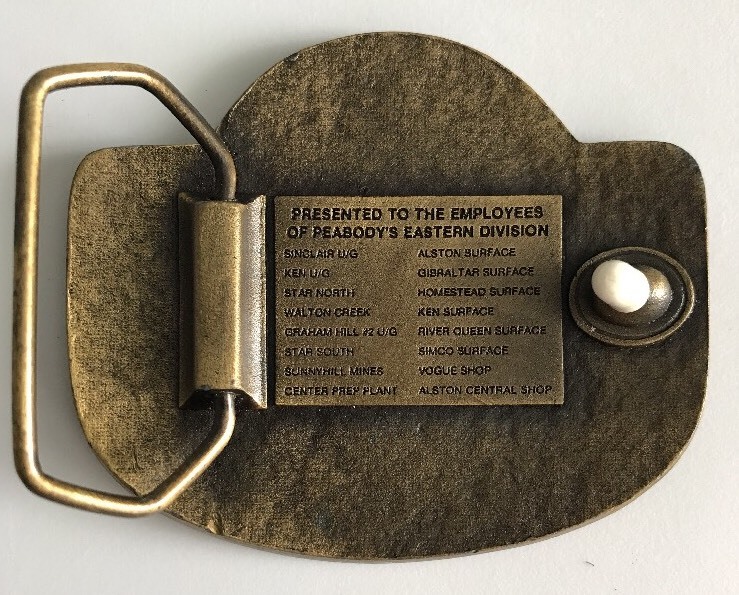 Peabody Coal Company Eastern Division 1983 Safety Award Belt Buckle Vtg 80’s