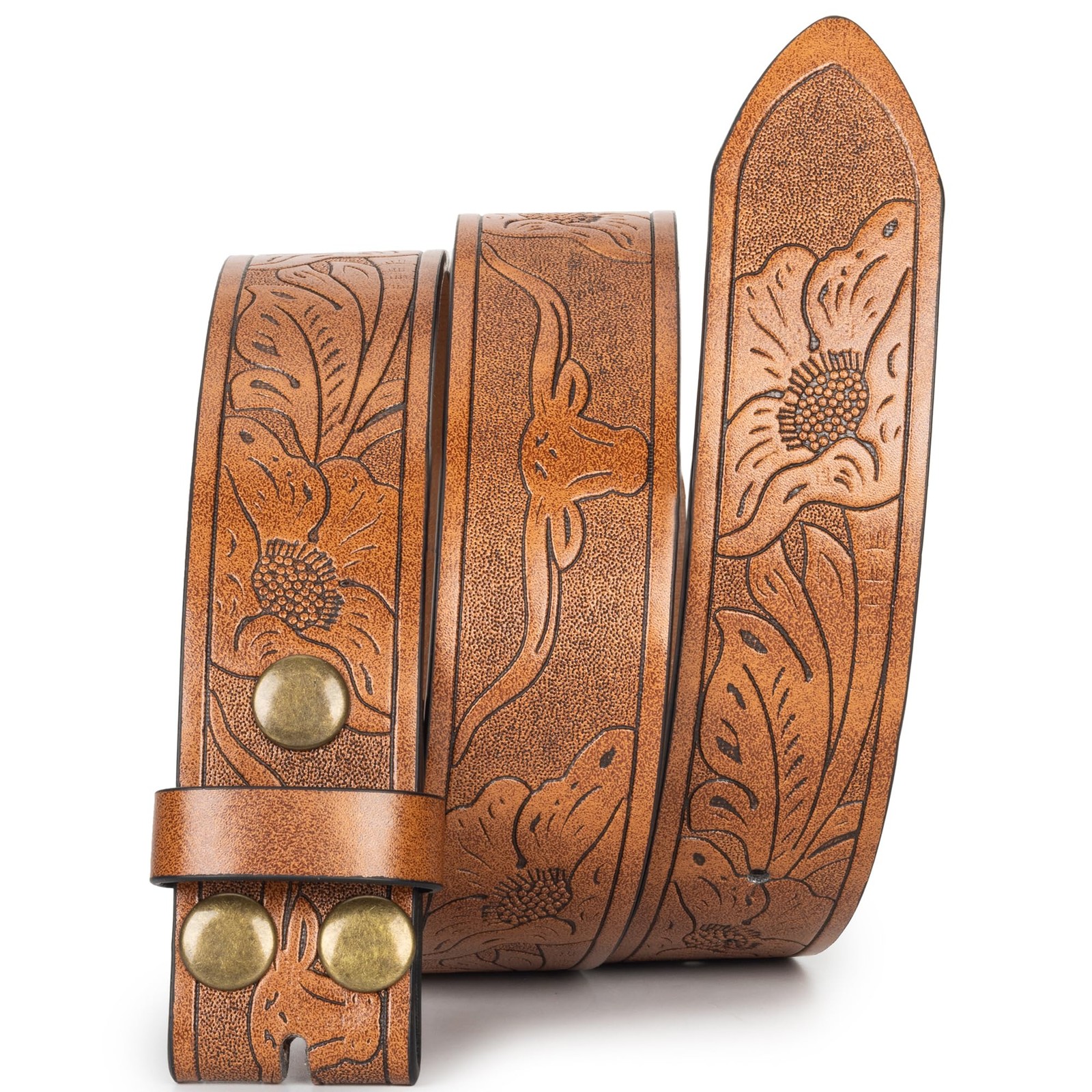 IZUS Classic Retro Belt Strap 47&Prime;Belt for 36&Prime;-40&Prime; waist, Brown-western