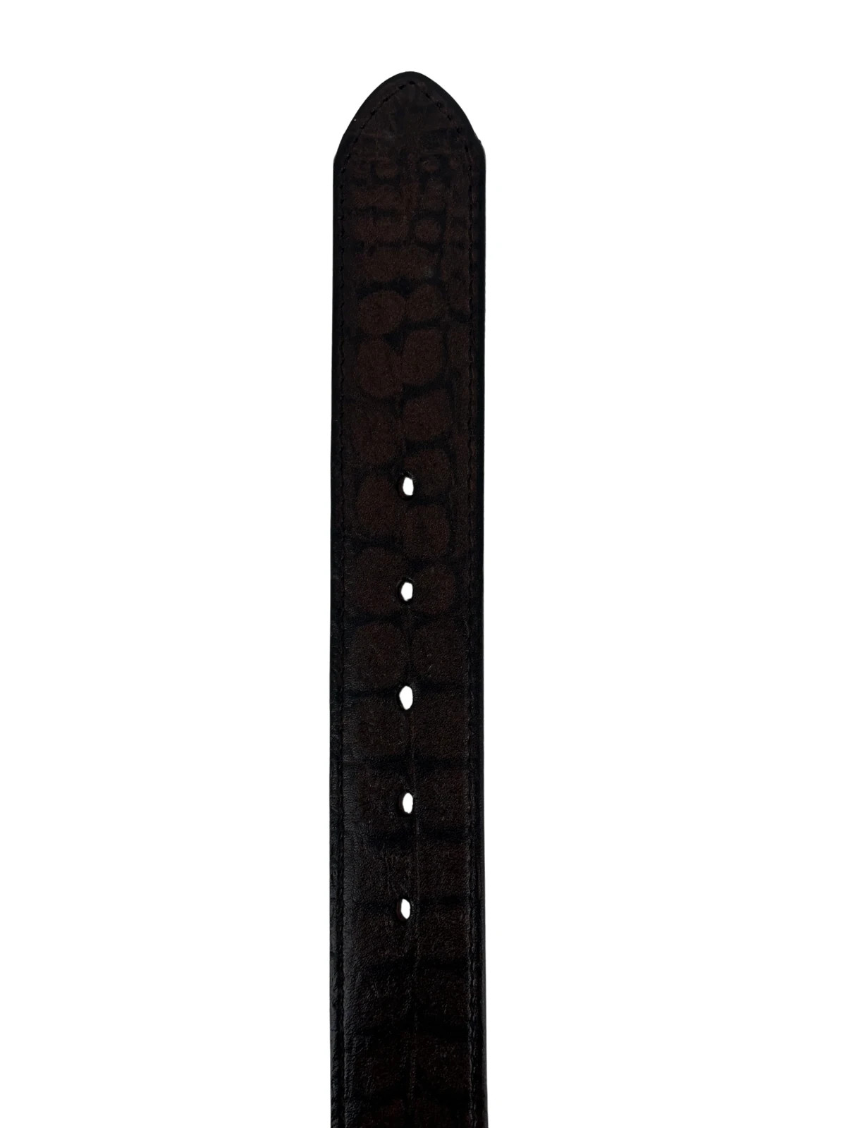Genuine Leather Alligator Caiman Print Western Belt with Removable Buckle -Brown