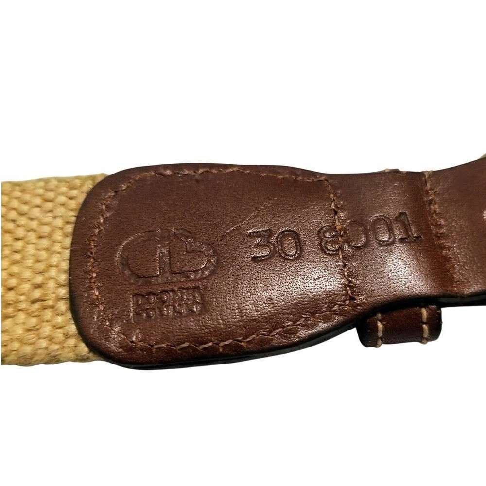 Dooney Bourke Novelty Sailboat Nautical Belt Tan Canvas Preppy 30 Woven Boating