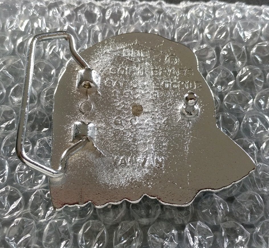 EAGLE HEAD RAPTOR SHAPED CHROME PLATED SOLID BRASS BELT BUCKLE BARON 1978 NEW