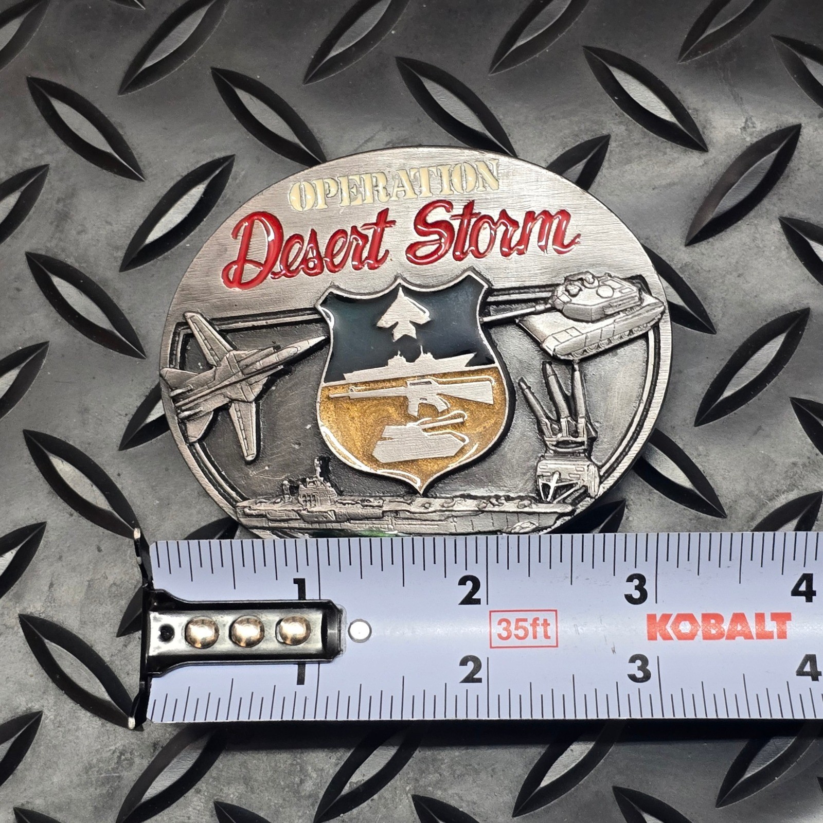 Vintage 1991 Siskiyou Operation Desert Storm Belt Buckle General Schwarzkopf USA