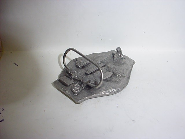 American Veteran Pewter Belt Buckle 1988 Made in USA by Siskiyou