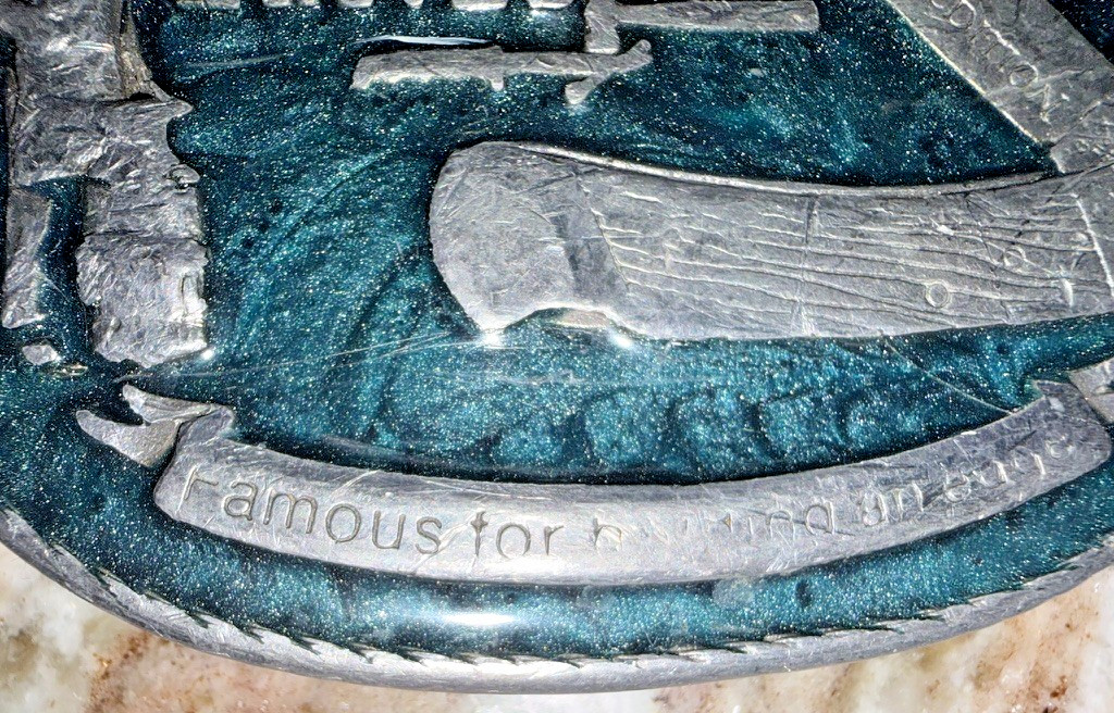 Vintage Buck Knives Limited Edition Belt Buckle BB901 Silver Green
