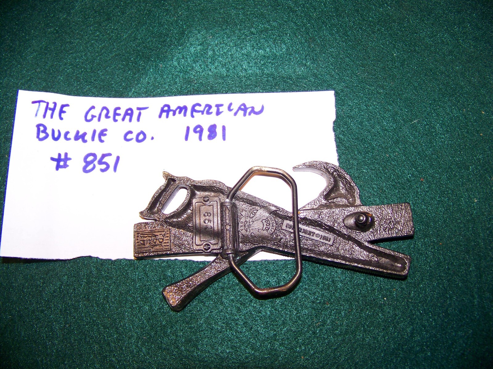 Vtg 1981 Carpenter Tools Belt Buckle – Great American Buckle Co