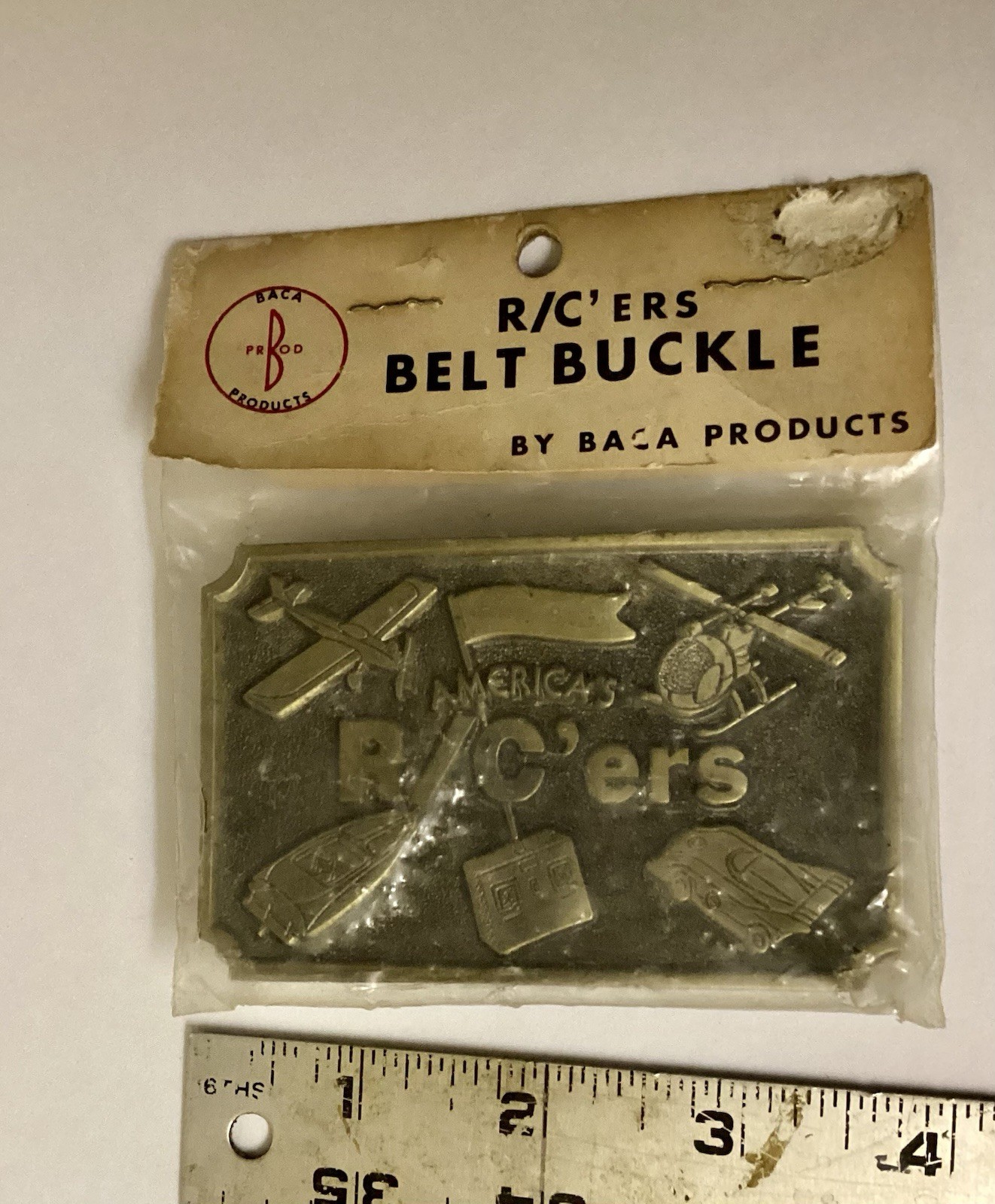 HOBBY American’s R/C’ers Belt Buckle Antique Bronze Vintage NIP