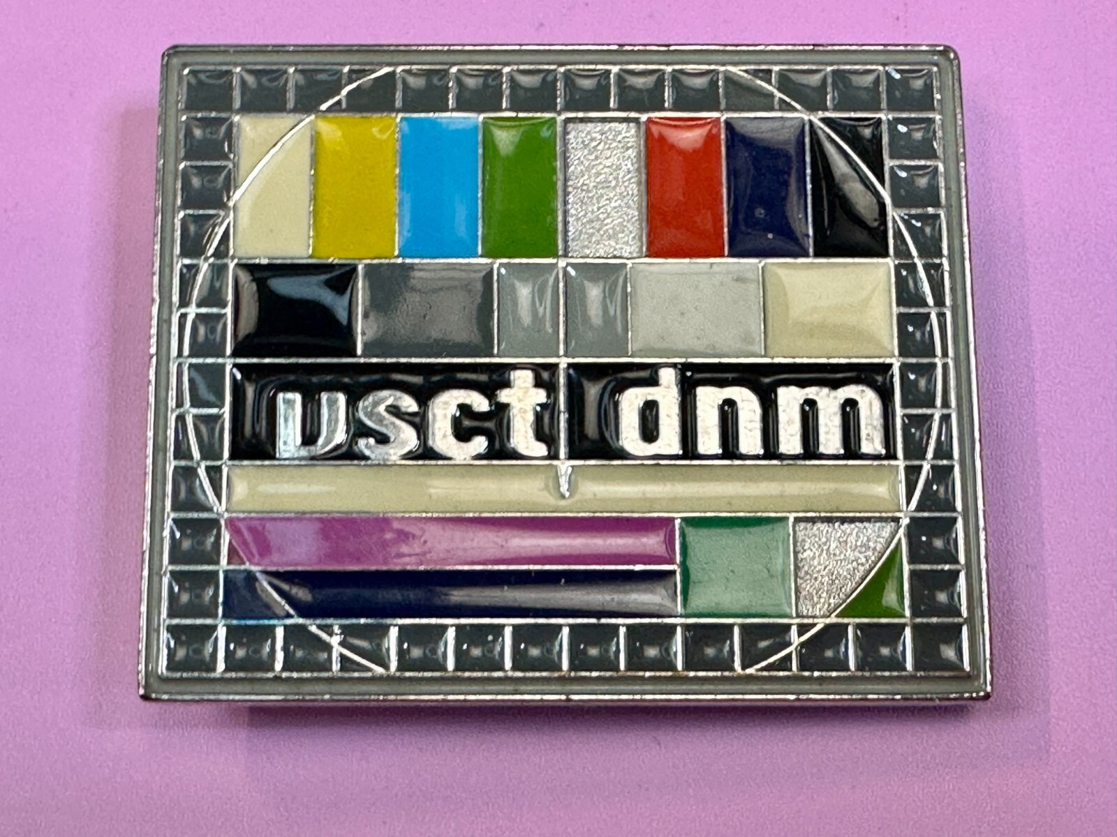 VSCT DNM Digital Print TV No Signal Standby Graphics Broadcast Gear Belt Buckle