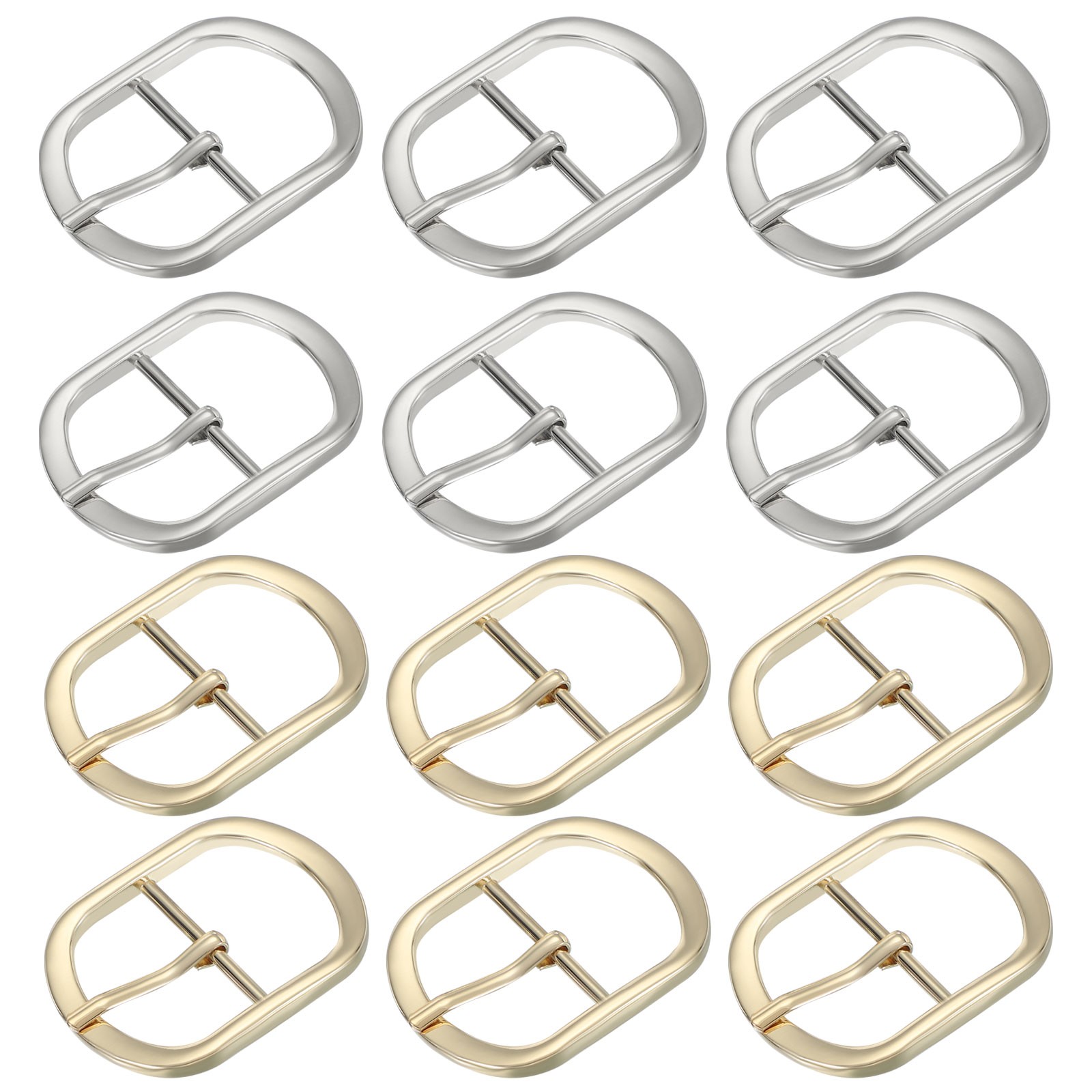 12Pcs 1.5&Prime; Single Prong Belt Buckle Metal Roller Buckle Silver/Light Gold