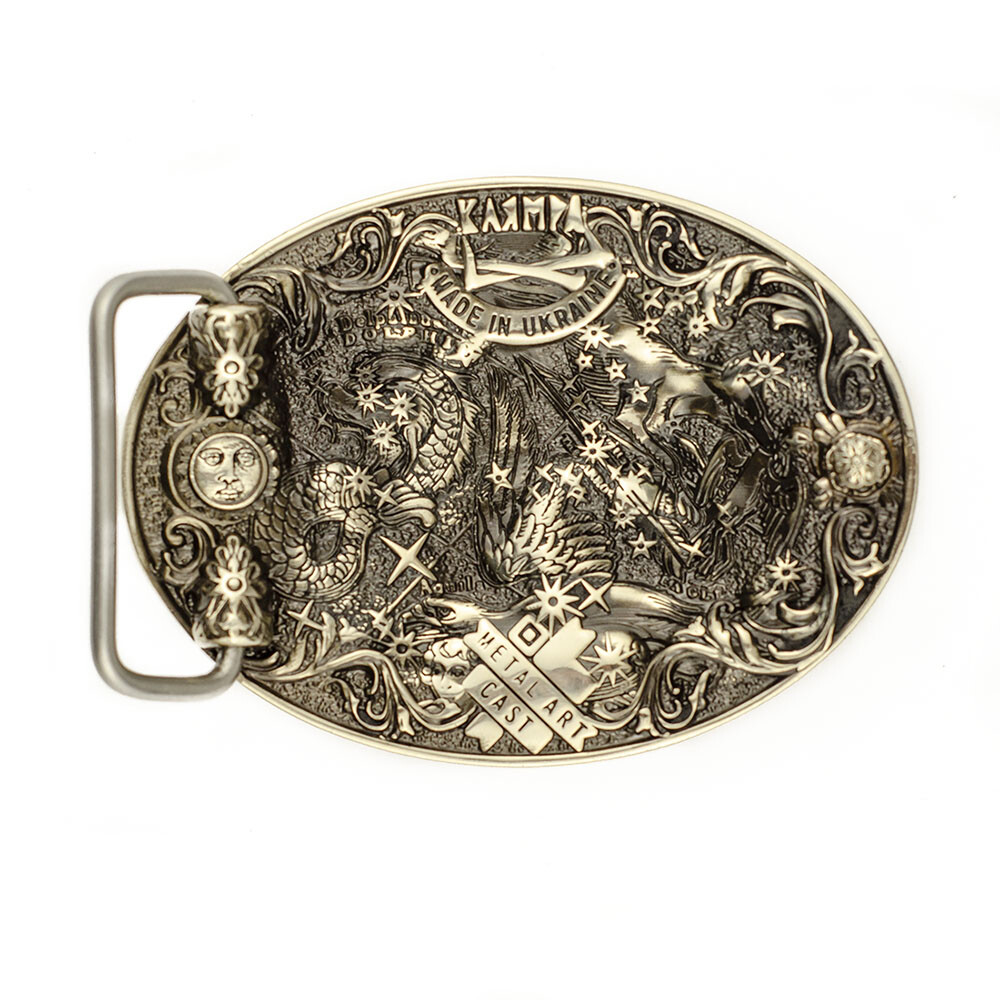 Capricorn german silver belt buckle, Sea Goat Horoscope Astrological Zodiac Sign