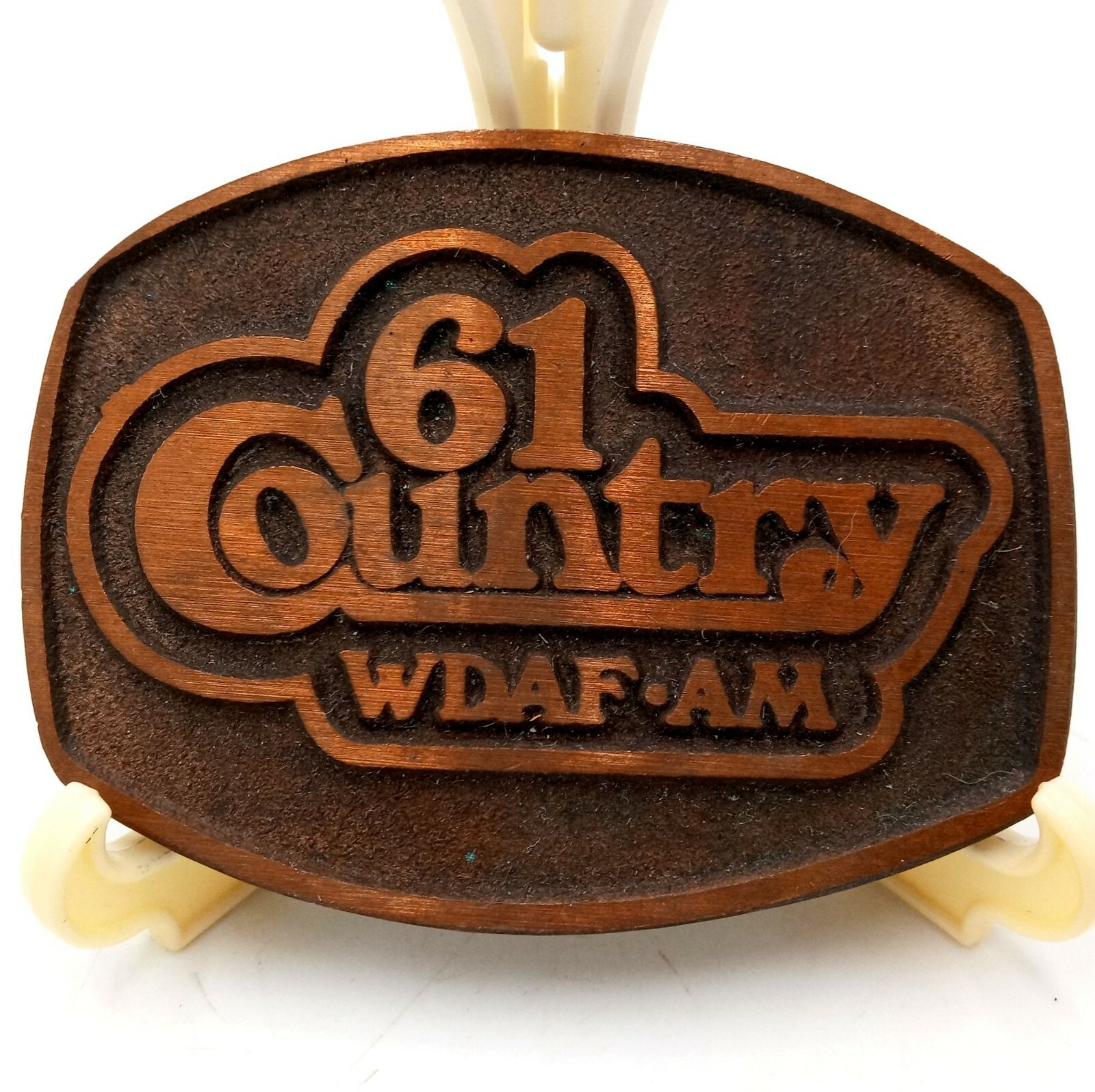 Radio Station Belt Buckle 61 Country WDAF AM Vintage Music Musician Western