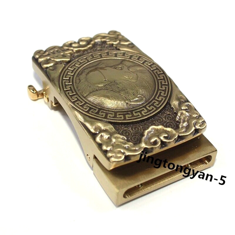 Solid Brass « Monkey » Belt Buckle Automatic Belt Buckles Fits For 35mm Wide Belt