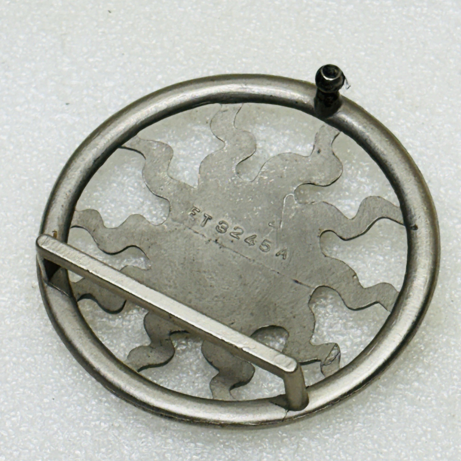 Silver Tone Metal Vintage-Style Sun Face Wavy Rays 2.5&Prime; Round Belt Buckle • VG‼