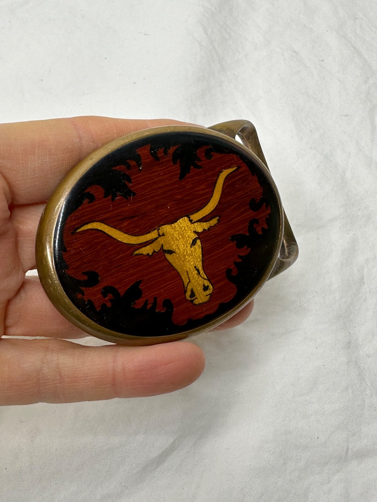 Von West Tech Ether Guild Blank Longhorn Bull Steer 1970s Vintage Belt Buckle