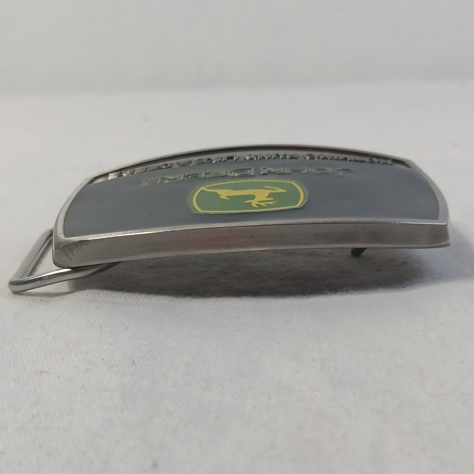 JOHN DEERE SpecCast Green Yellow & Black Pewter Enamel Belt Buckle