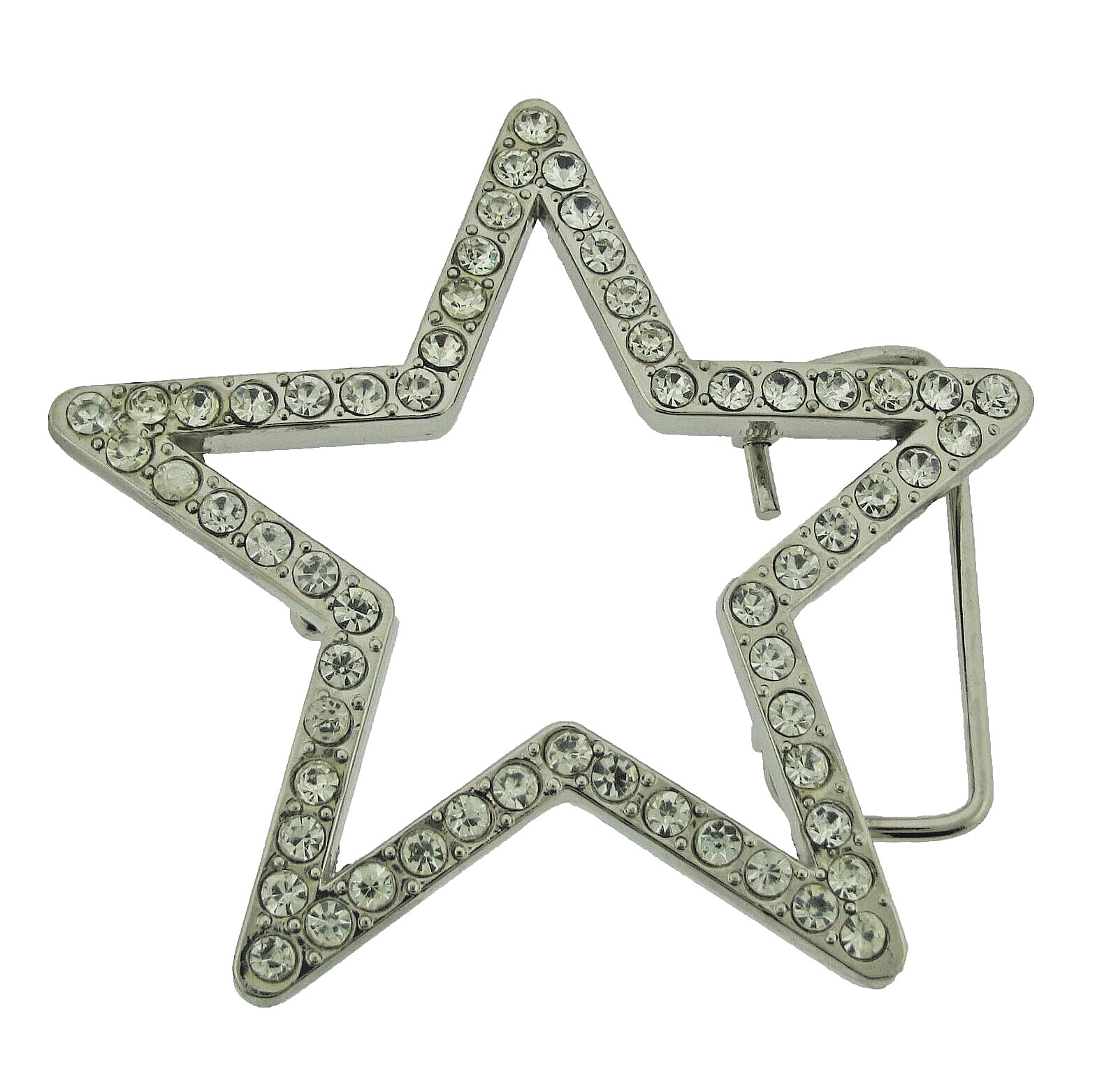 New Men Big Silver Metal Star Belt Buckle Rhinestone Blinged Style Cowgirl Rodel