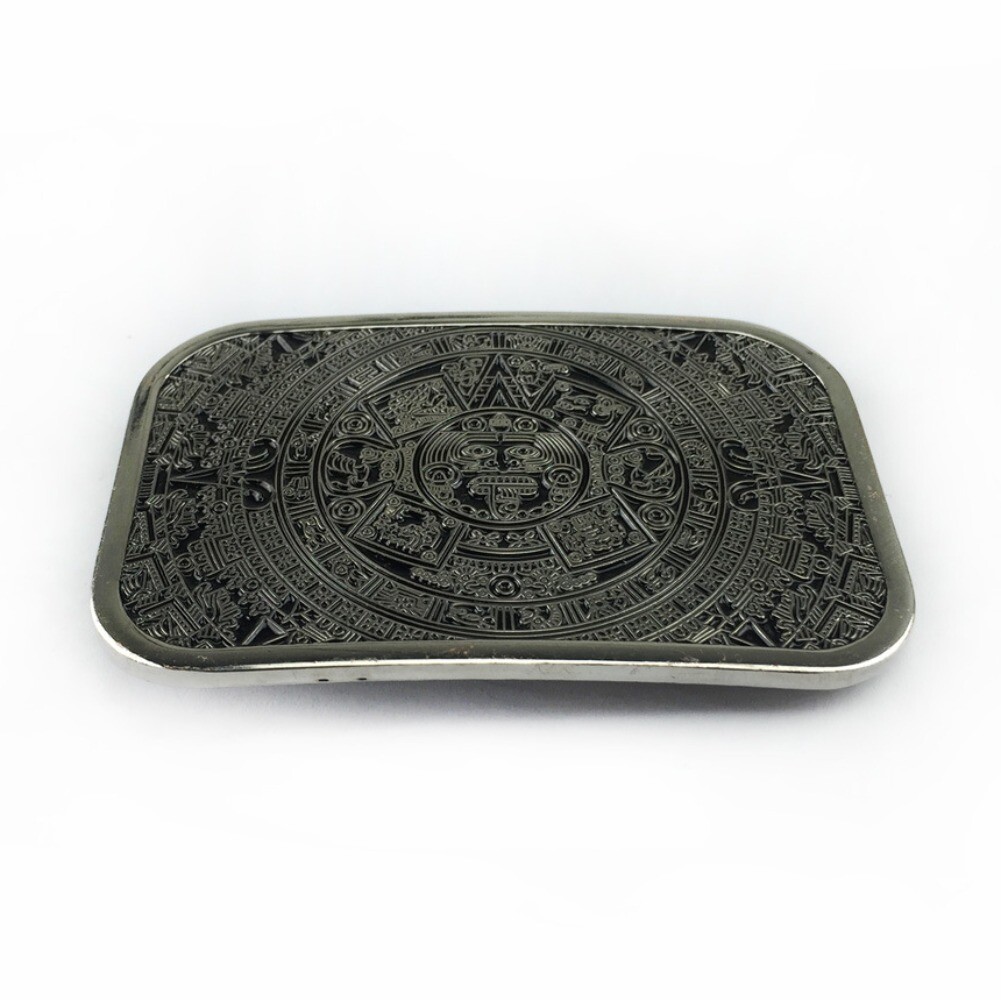 Aztec Calendar Belt Buckle for Western Cowboy Style Wear Fits 1.5in Belts